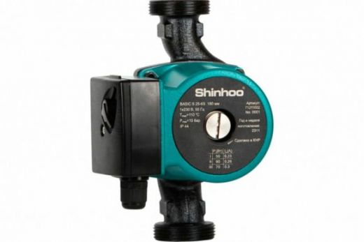 Насос циркуляционный Shinhoo BASIC S 25-6S с гайками