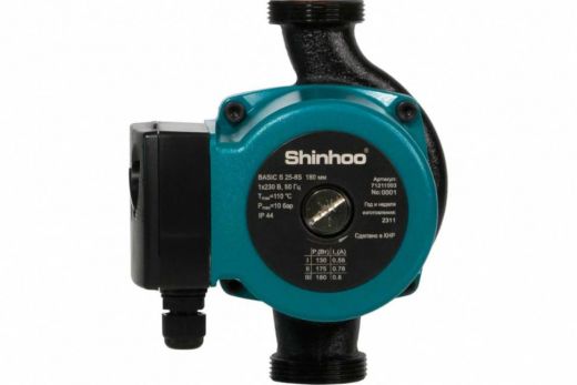 Насос циркуляционный Shinhoo BASIC S 25-8S с гайками