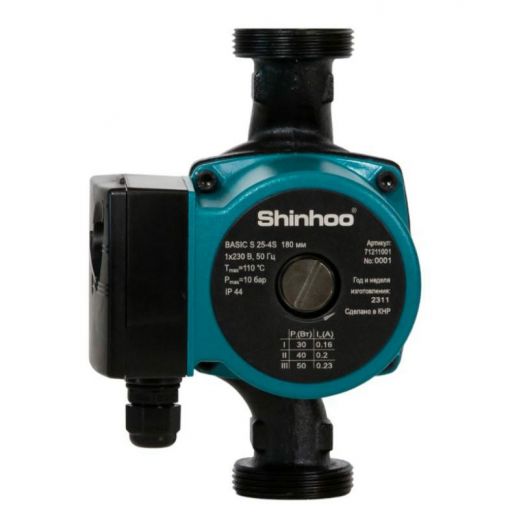 Насос циркуляционный Shinhoo BASIC S 32-8S с гайками