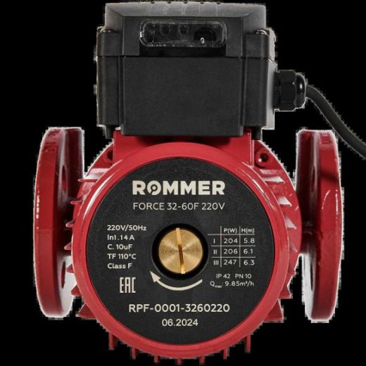 Насос циркуляционный FORCE фланцевый 32-60F 220 V ROMMER