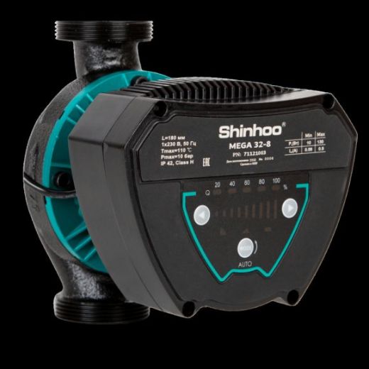 Насос циркуляционный Shinhoo MEGA 32-8 с гайками