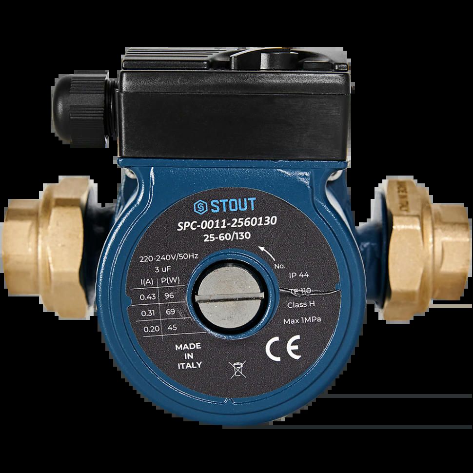 Насос циркуляционный 25-60/130 с гайками STOUT