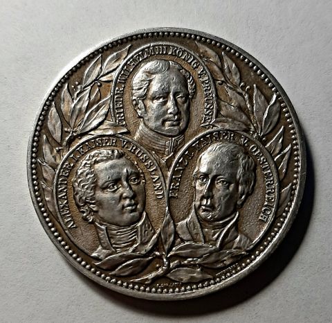 медаль 1 талер 1813 - 1913 RARE Россия Австрия Пруссия Германия UNC
