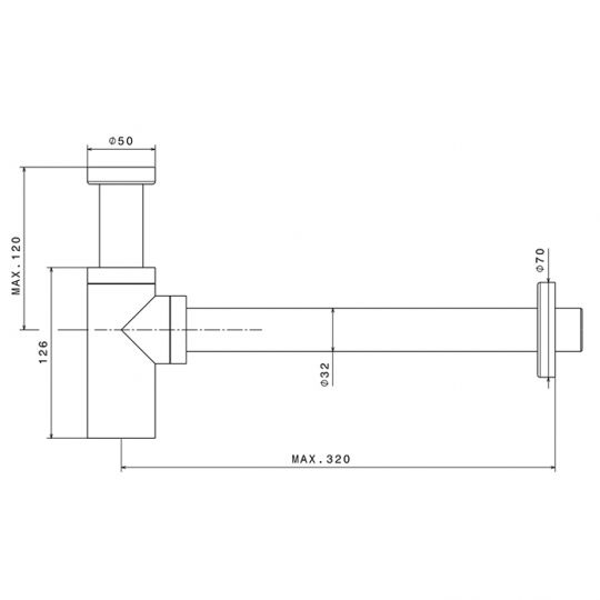 Сифон для раковины Newform X-STEEL 316 244X под донный клапан 300 мм схема 5