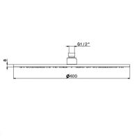Верхний душ Newform X-STEEL 316 26535X.50.050 d40 см без кронштейна G1/2 INOX схема 2