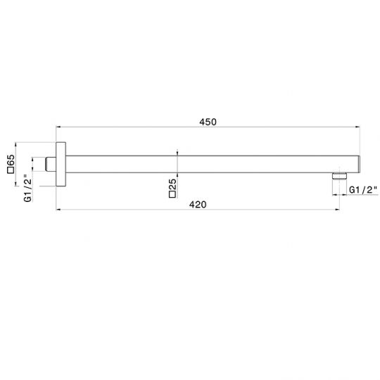 Душевой кронштейн Newform Head Showers 26585 настенный схема 3