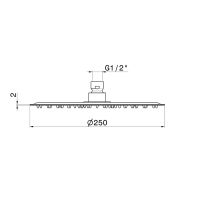 Верхний душ 25 см Newform Head Showers 27027 настенный потолочный схема 3