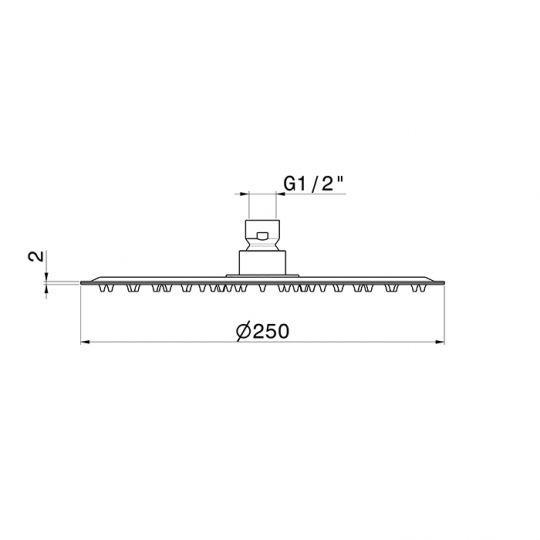 Верхний душ 25 см Newform Head Showers 27027 настенный потолочный схема 3
