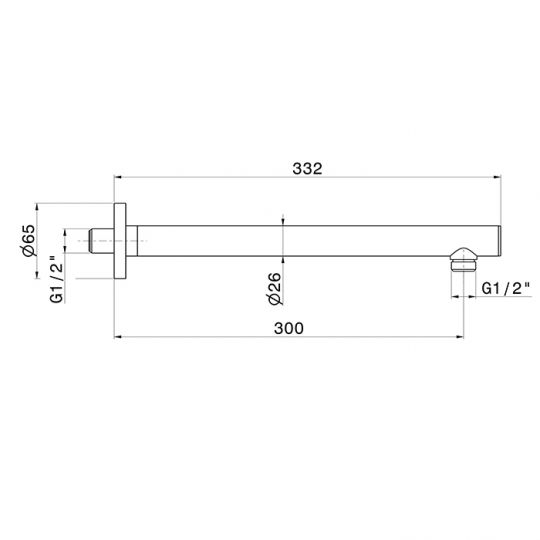 Душевой кронштейн Newform Head Showers 27667 настенный закругленный схема 6