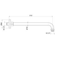 Душевой кронштейн Newform Head Showers 27669.21.018 закругленный схема 2