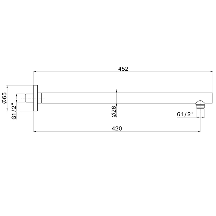 Кронштейн верхнего душа Newform Head Showers 27692.21.018 настенный закругленный ФОТО