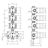 Встраиваемая часть термостатического смесителя Newform 27877.00.000 схема 2