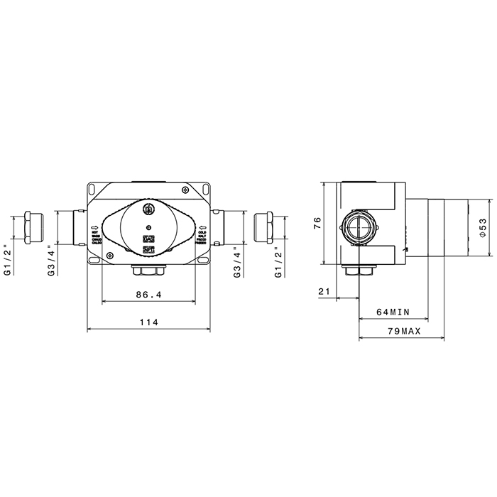 Встраиваемая часть термостатического смесителя Newform 27890.00.000 ФОТО