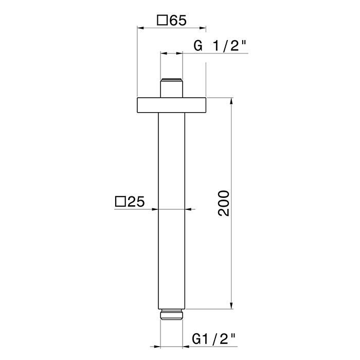 Кронштейн верхнего душа Newform Head Showers 28153 квадратный потолочный ФОТО
