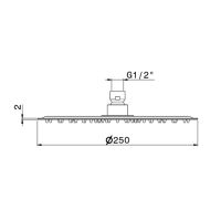 Верхний душ Newform X-STEEL 316 29392X без кронштейна G1/2 схема 5