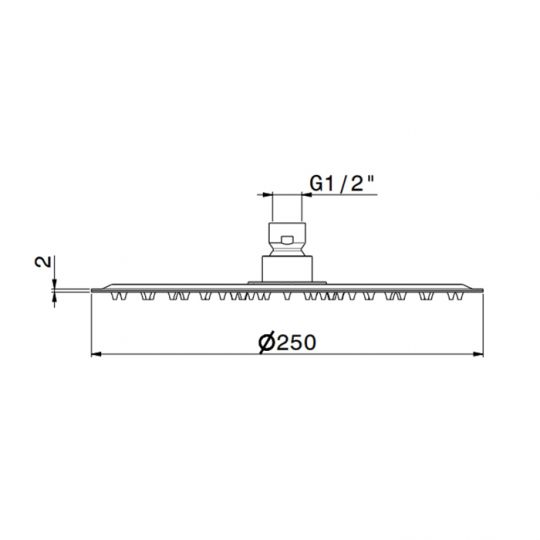 Верхний душ Newform X-STEEL 316 29392X без кронштейна G1/2 схема 5