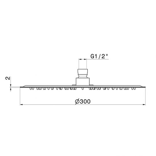 Верхний душ Newform Head Showers 29393X 30 см настенный потолочный схема 3