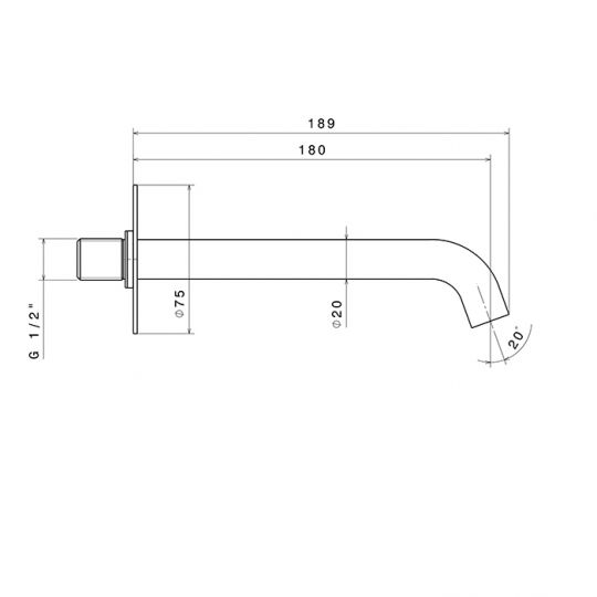 Излив для раковины Newform X-Steel 316 29499X 180 мм схема 2