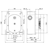 Встраиваемая часть смесителя с термостатом Newform 31061.00.000 схема 2