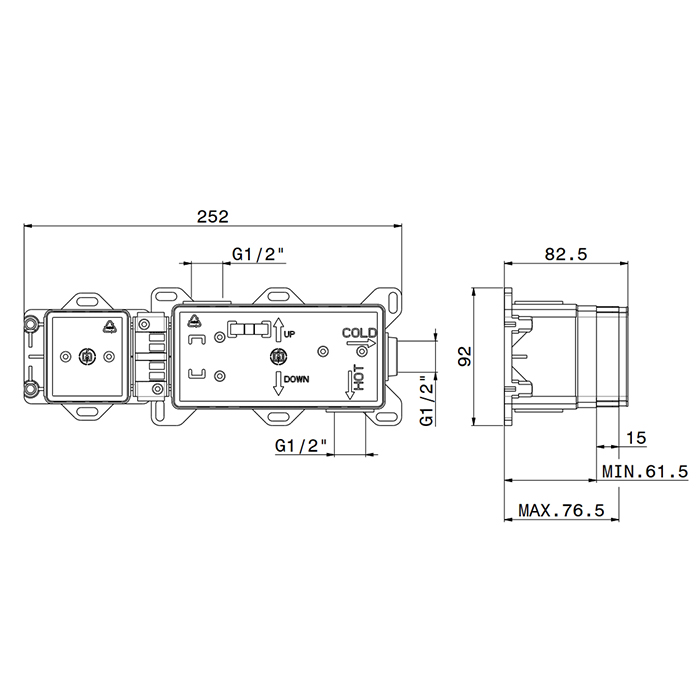 Встраиваемая часть душевого смесителя Newform 31086.00.000 ФОТО