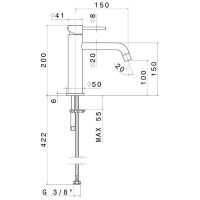 Смеситель с длинным изливом Newform XT 4209 для раковины 1 отверстие схема 7 Смеситель с длинным изливом Newform XT 4209 для раковины 1 отверстие схема 7
