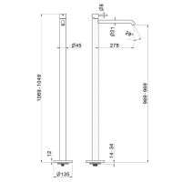 Смеситель напольный для раковины Newform XT 4221E наружная часть схема 4