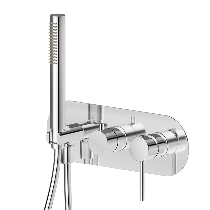 Смеситель встраиваемый для душа Newform XT 4269E с ручной лейкой 2 потока внешняя часть ФОТО