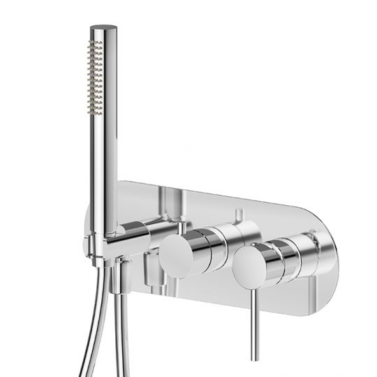 Смеситель встраиваемый для душа Newform XT 4269E с ручной лейкой 2 потока внешняя часть схема 3