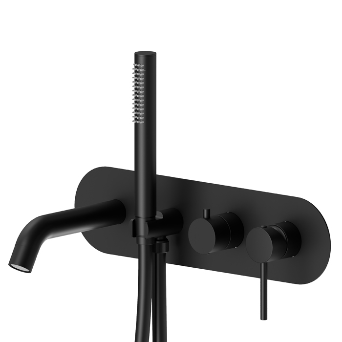 Изображение Смеситель встраиваемый для ванны Newform XT 4272E с изливом и ручным душем внешняя часть