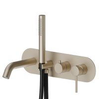 Смеситель встраиваемый для ванны Newform XT 4272E с изливом и ручным душем внешняя часть схема 5