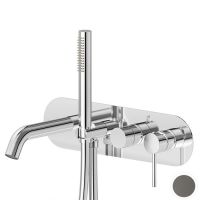 Смеситель встраиваемый для ванны Newform XT 4272E с изливом и ручным душем внешняя часть схема 7