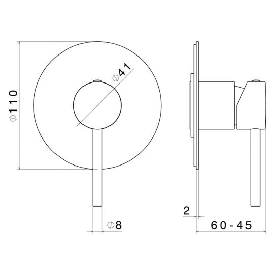 Смеситель для раковины Newform XT 4275E встраиваемый внешняя часть схема 3