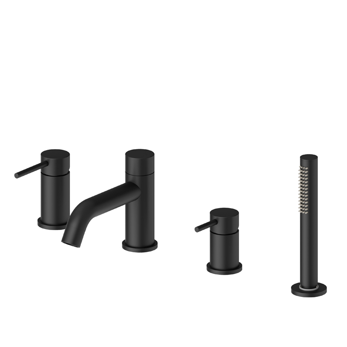 Смеситель на борт ванны Newform XT 4280C 4 отверстия с изливом и ручным душем