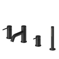 Смеситель на борт ванны Newform XT 4280C 4 отверстия с изливом и ручным душем схема 1