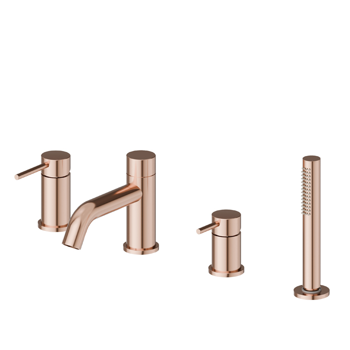 Смеситель на борт ванны Newform XT 4280C 4 отверстия с изливом и ручным душем ФОТО