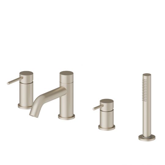 Смеситель на борт ванны Newform XT 4280C 4 отверстия с изливом и ручным душем схема 7