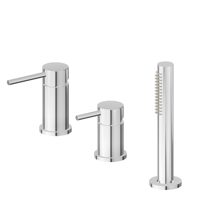 Смеситель Newform XT 4284C на борт ванны 3 отверстия с ручным душем ФОТО