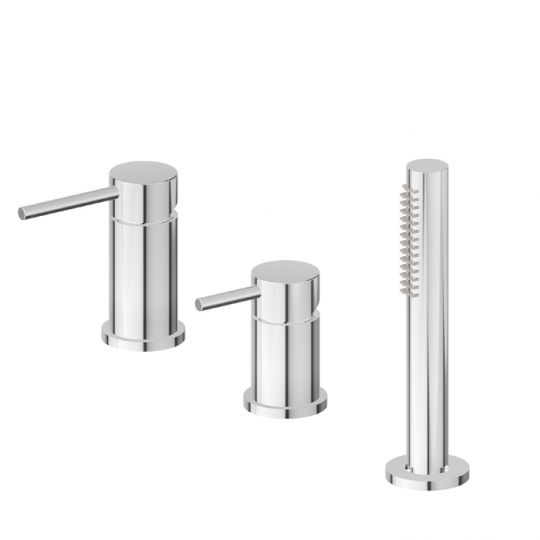 Смеситель Newform XT 4284C на борт ванны 3 отверстия с ручным душем схема 2