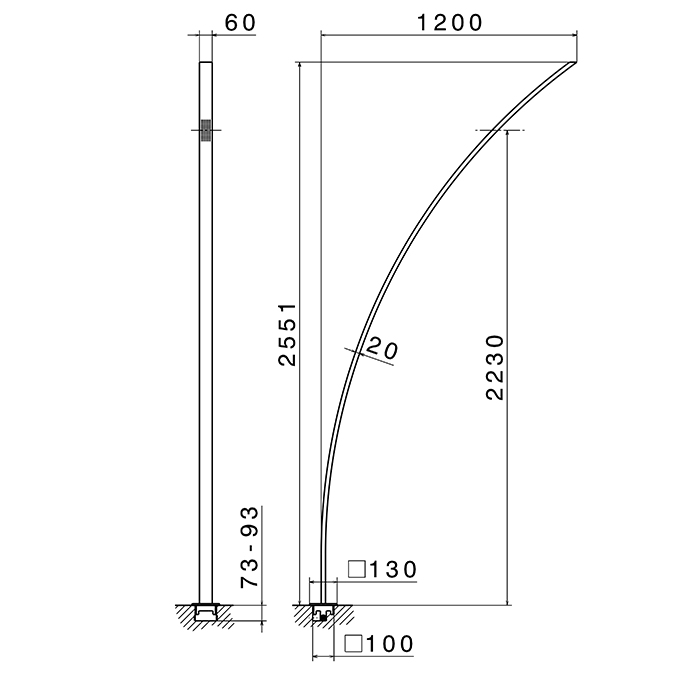 Душевая напольная стойка Newform Outdoor 464EX.50.050 для внутреннего и наружнего применения внешняя часть ФОТО