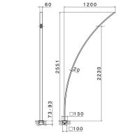 Душевая напольная стойка Newform Outdoor 464EX.50.050 для внутреннего и наружнего применения внешняя часть схема 2