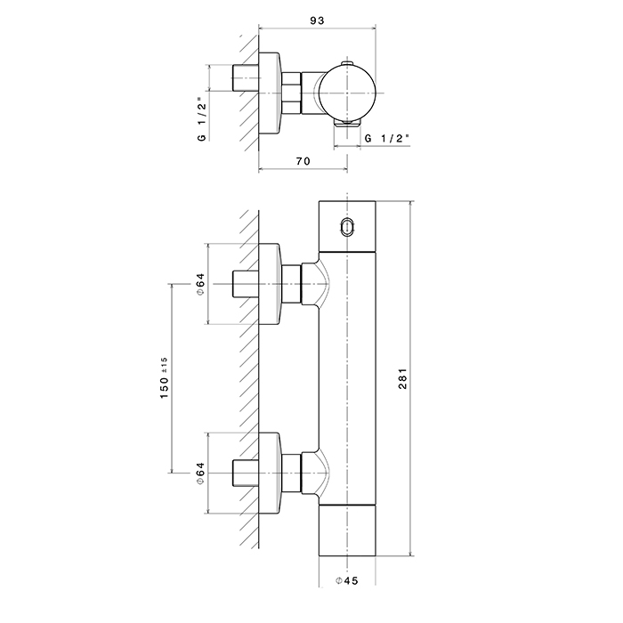 Термостатический смеситель для душа Newform Shower 474 черный матовый ФОТО