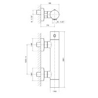 Термостатический смеситель для душа Newform Shower 474 черный матовый схема 4