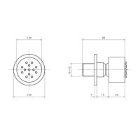 Форсунка с шарнирной боковой струей Newform Body Jets 553 с закругленной панелью схема 3