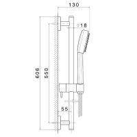 Душевой гарнитур Newform Shower set 60658 штанга ручной душ из ABS шланг 150 см схема 3