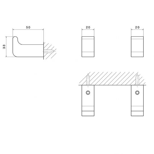 Крючок для халата Newform Accessori quadri 62922 схема 5 Крючок для халата Newform Accessori quadri 62922 схема 5
