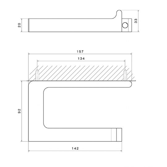 Держатель для бумаги Newform Accessori quadri DX 62923.21.018 подвесной схема 2 Держатель для бумаги Newform Accessori quadri DX 62923.21.018 подвесной схема 2