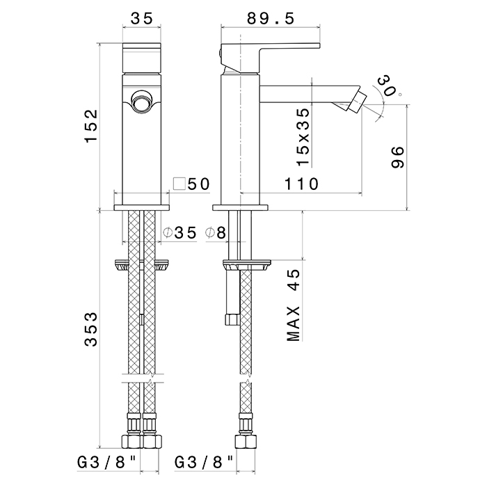Смеситель для биде Newform Ergo Q 66427 без донного клапана ФОТО