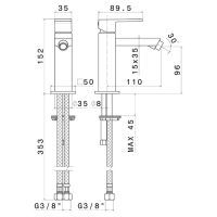 Смеситель для биде Newform Ergo Q 66427 без донного клапана схема 4