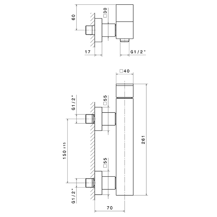Смеситель для душа Newform Ergo Q 66455.21.018 без излива и лейки ФОТО
