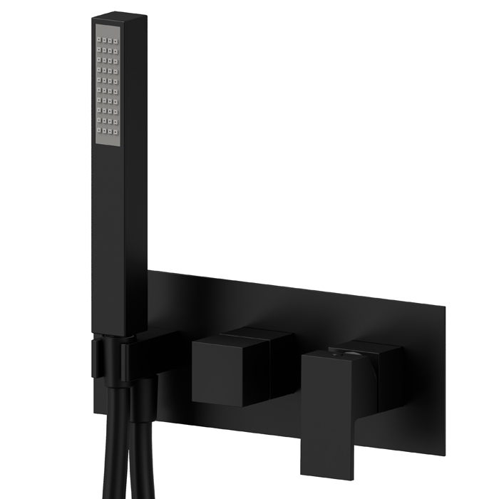 Смеситель для душа Newform Ergo Q 66469E встраиваемый 2 потока с ручным душем внешняя часть цена от 55 385 ₽ Фото Смеситель для душа Newform Ergo Q 66469E встраиваемый 2 потока с ручным душем внешняя часть